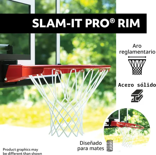 Vista 2 de [Usado] Combinación de borde y tablero a prueba de roturas para baloncesto Lifetime 73729, de 48 pulgadas. Combinación de borde y tablero a prueba