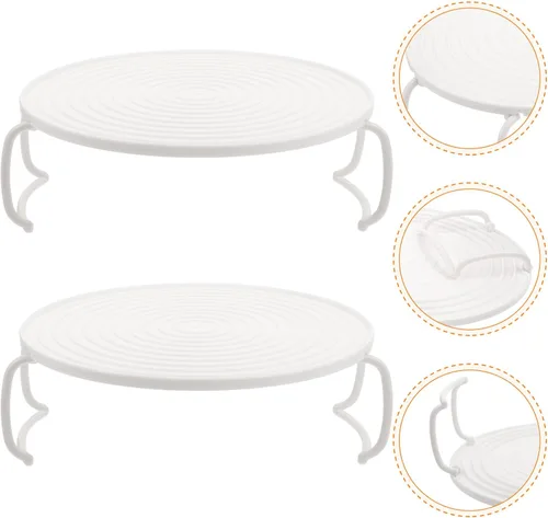 Vista 9 de Cabilock Bandeja de verduras para alimentos, 2 unidades, soporte para bandeja de microondas con capas de calefacción de plástico plegable