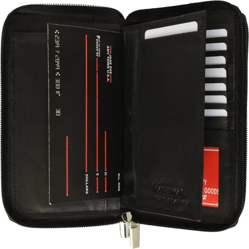 Vista 2 de Marshal Cartera estándar de cuero genuino para mujer #4575CF Negro