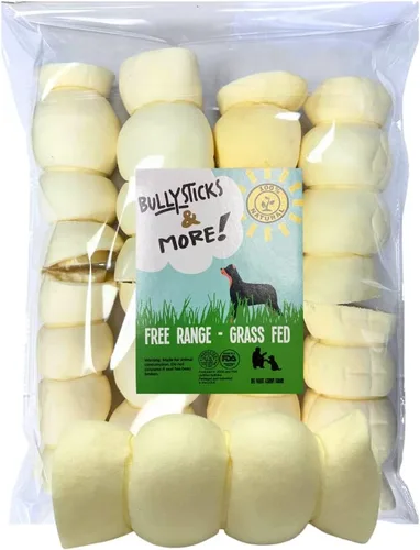 Vista 9 de BULLYSTICKS & MORE Rollos de carrillera de res de 5-6" para perros (envueltos en pollo - 3 unidades) - Huesos de carrillera de res para perros