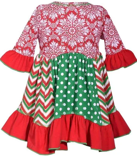 Vista 3 de Bonnie Jean - Vestido navideño para niña con lazo para el pelo