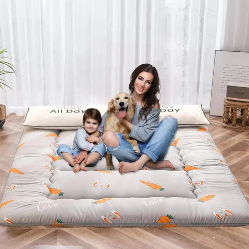 Vista 14 de QQP Colchón de futón japonés plegable de tatami, tapete portátil para adultos y niños, tapete para dormir adecuado para campamento, habitación