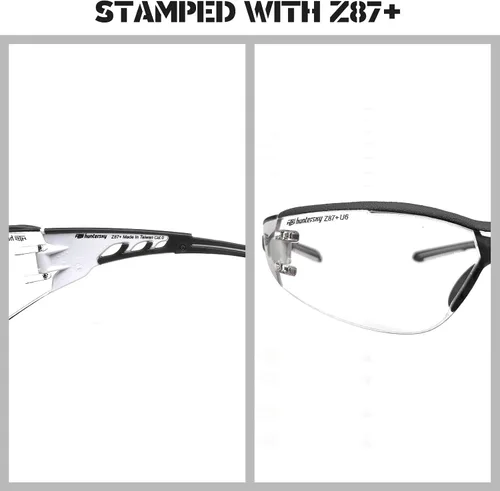 Vista 3 de HTS HUNTERSKY Gafas de seguridad de tiro envolventes U6 transparentes, antiniebla y antiarañazos, ligeras y súper flexibles con ANSI Z87.1