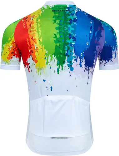 Vista 2 de Camiseta de ciclismo para hombre, camiseta de manga corta para ciclismo MTB, chaqueta reflectante para bicicleta con 3 bolsillos, tallas S-3XL