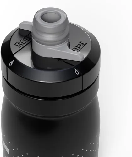 Vista 4 de CamelBak Podium botella de agua para bicicleta con compresión, negra, 15 onzas