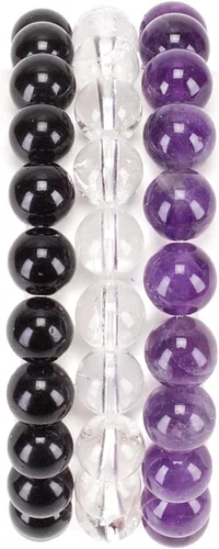 Vista 14 de Colección Cherry Tree - Pulseras de cuentas de gemas para mujeres y hombres, tamaños pequeños, medianos y grandes, cuentas redondas de 8 mm Cuarzo