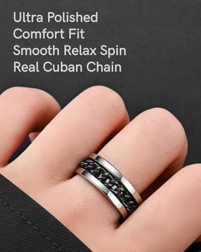 Vista 46 de King Ring 8mm Spinner Ring – Fidget Ring for Men & Women – Designed in USA
