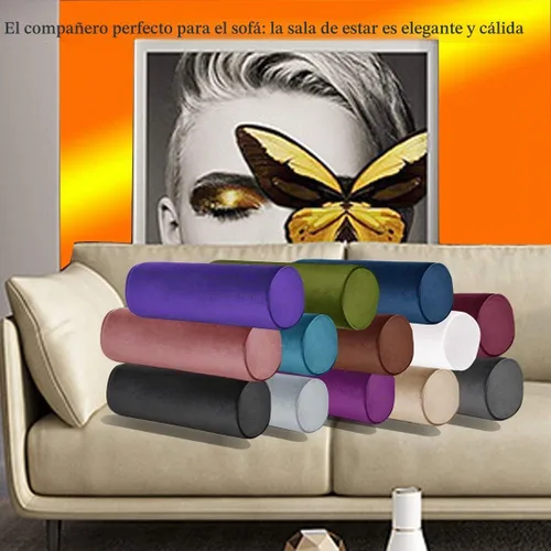 Vista 6 de Tinbolunce Almohada enrollable de espuma viscoelástica para rodilla/pierna/cuello - Cojín cilíndrico de luna llena/almohada cilíndrica redonda