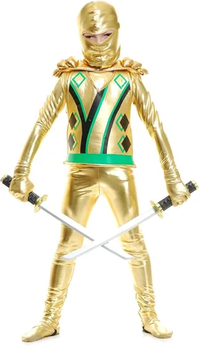 Vista 3 de Disfraz ninja dorado Avengers Series III para niños, M, Dorado