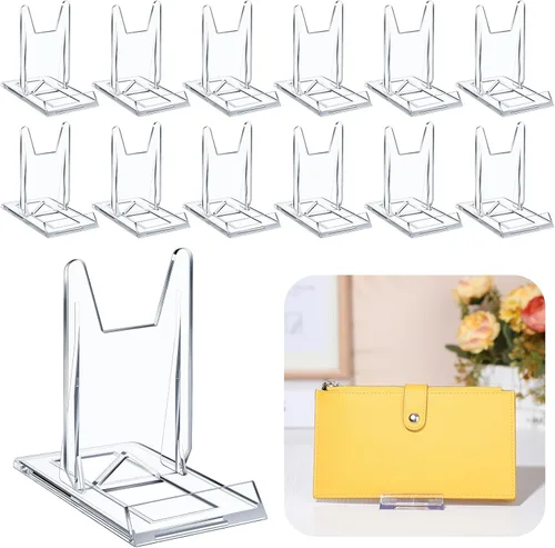 Vista 7 de 6 paquetes de soporte ajustable para bolso, soporte de acrílico transparente para cartera, bolsos, bolsa de joyería, organizador para fiestas