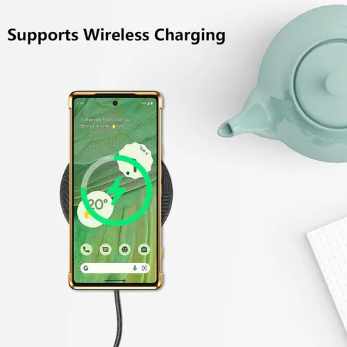 Vista 4 de ZTOFERA Funda diseñada para Google Pixel 7a, bonito diseño de corazones de amor con borde chapado y protección de lente de cámara, para Google Pixel