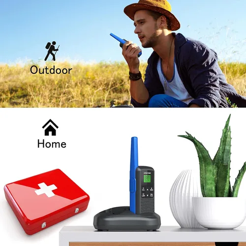 Vista 7 de Walkie Talkies - GOCOM G600 FRS Radio bidireccional para adultos 2W de largo alcance Walkie Talkie recargable, escaneo VOX, NOAA y alertas