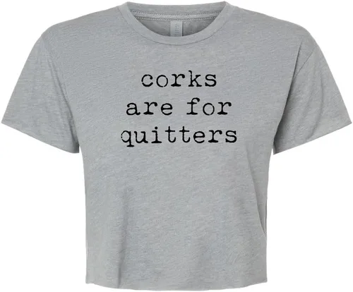Vista 10 de Cute Women's Screen Printed Crop Tee, Shirts With Sayings, Heather Gray or Gold