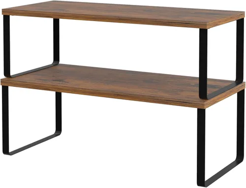 Vista 10 de NEX Organizador de gabinete de cocina y estante de mostrador, apilable y expandible, negro y natural