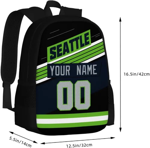 Vista 3 de KREDE Mochila Seattle - Bolsas personalizadas para hombres y mujeres, Negro 01