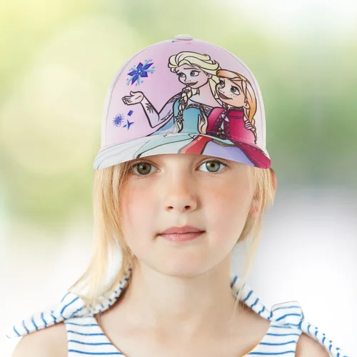 Vista 2 de Disney Gorra de béisbol, Frozen Elsa & Anna ajustable para niños de 4 a 7 años, Blanco