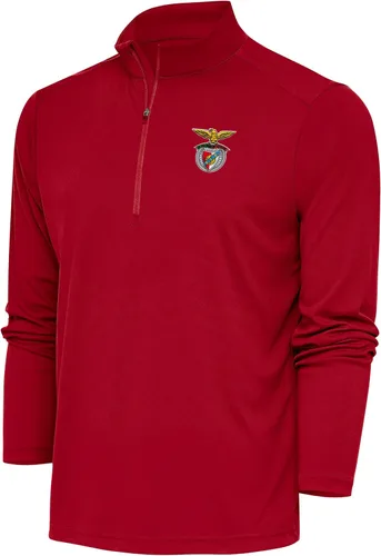 Vista 2 de Antigua Benfica - Sudadera con cremallera de un cuarto para hombre Blanco