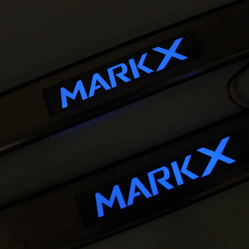 Vista 2 de Olike para Toyota Mark X 2005-2017; placa protectora de umbral de puerta LED, estilo de moda, moldura protectora