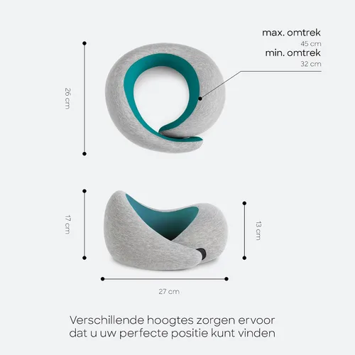 Vista 4 de Ostrichpillow Go Almohada Cervical, Almohadas de Viaje para Aviones, Almohada de Viaje de Espuma Viscoelástica Premium, Diseño Ergonómico 360º