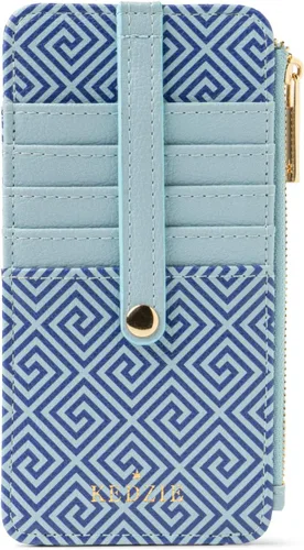Vista 8 de KEDZIE Essentials Only - Cartera con cremallera para mujer, de piel vegana, pequeña tarjetero con ventana exterior para identificación, Glamoflauge