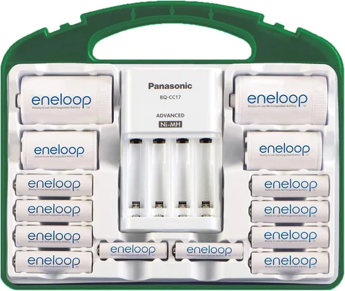 Vista 3 de Cargador de batería Panasonic Advanced celda Individual con Eneloop ciclo de 2100 pilas recargables AA Paquete de potencia Blanco
