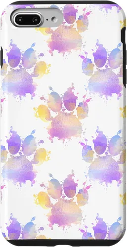 Vista 9 de iPhone 15 Watercolor Paint Splatter Dog Paw Print Case