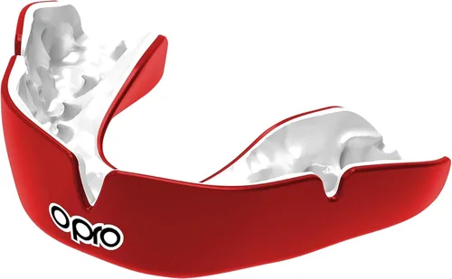 Vista 17 de OPRO Protector bucal instantáneo de ajuste personalizado, comodidad, protección y ajuste a nivel de dentista - Protector bucal moldeable para fútbol