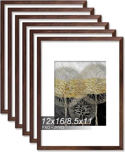 Vista 24 de Fxojyvo Marco de Fotos de 4x6, Muestra Foto de 3.5x5 con Paspartú o 4 x 6 Sin Paspartú, Liviano y de Alta Transparencia Marco de 4 por 6 para Pared