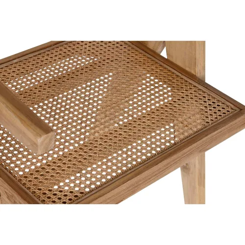 Vista 6 de Silla de Comedor DKD Home Decor Natural Teca Ratán (58 x 56 x 82 cm)
