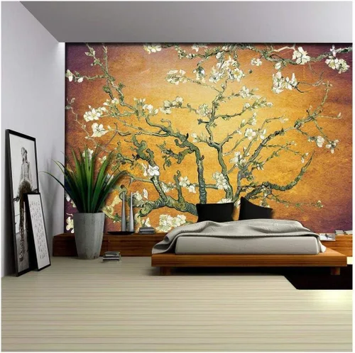Vista 14 de Wall26 - Papel tapiz en color cobre con estampado de "Almendro en flor" de Vincent Van Gogh