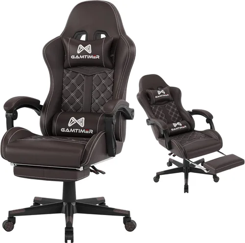 Vista 10 de Silla para videojuegos, silla para adultos de 400 libras, silla de computadora de respaldo alto con reposapiés y reposabrazos vinculados, silla
