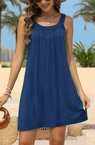 Vista 4 de Bluetime - Vestido de playa estilo halter de verano para mujer, para usar como salida de baño