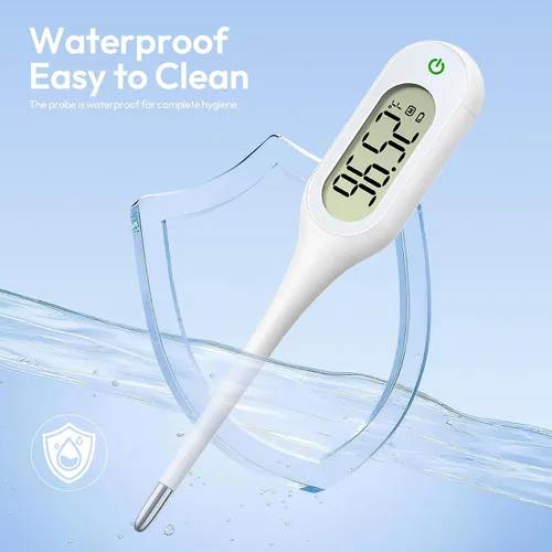 Vista 6 de Fast 8-Second Basal Body Thermometer for Ovulation Adults, Kids, Underarm Thermometer with Fever Alarm, Memory & Large Display Accurate & Reliable