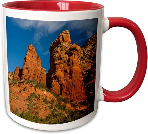 Vista 8 de 3dRose Danita Delimont – Rock Formations – Thunder, cafetera Rock, Sedona, Arizona, USA de montaña – Tazas, Negro/Blanco