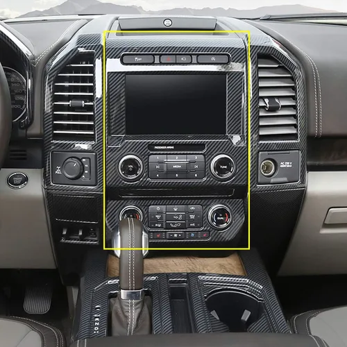 Vista 4 de Keptrim Para F150 ABS Fibra de Carbono Consola Central Trim para Ford F150 2015 2016 2017 2018 2pcs
