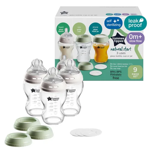 Vista 10 de Tommee Tippee Closer to Nature - Biberón de cristal, 5 onzas, transparente