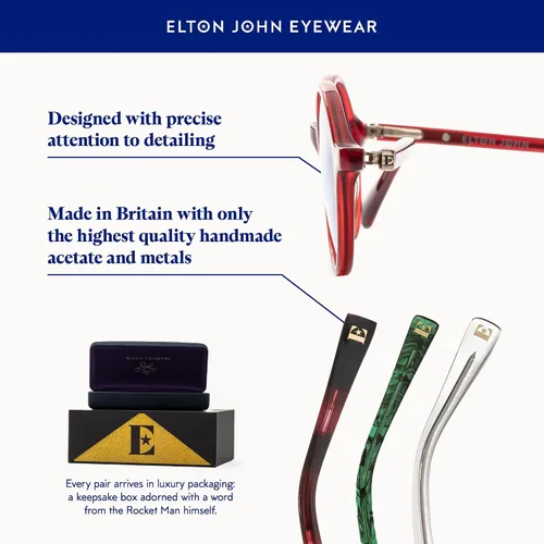 Vista 2 de Elton John Eyewear Tinted Glasses for Men & Women, Fashion Tint - Eyeglases with Non-Glare Lenses & 100% UV Protection