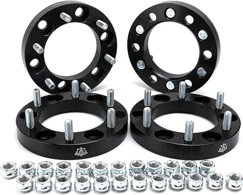 Vista 6 de Juego de espaciadores de rueda de 4-6 tuercas de 1 pulgada de grosor con adaptador de cubo centrado de 25 mm de tuerca, 6x5.5 - Compatible
