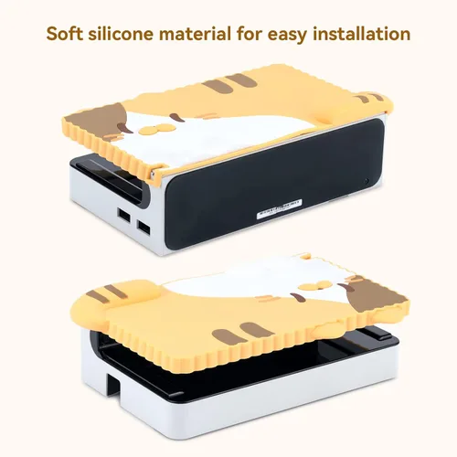 Vista 4 de GeekShare Anti Scratch Switch OLED Dock Cover- Soft Silicone Faceplate Sleeve Pad for Switch OLED Dock- DIY Replacement Shell Compatible with Switch