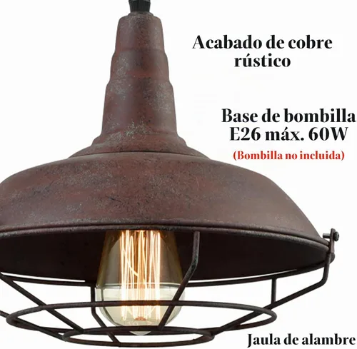 Vista 3 de DAYCENT Lámparas colgantes industriales enchufables con acabado de cobre Plug-in