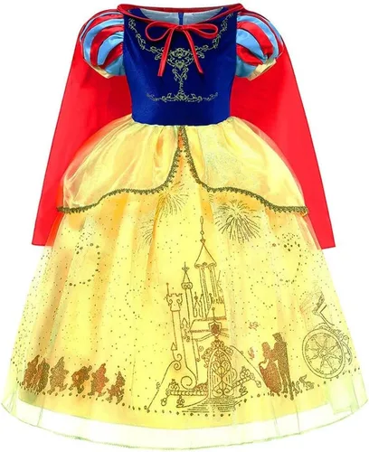 Vista 37 de HIHCBF Disfraz de princesa blanca como la nieve para niñas, cumpleaños, Navidad, Halloween, carnaval (con accesorios)