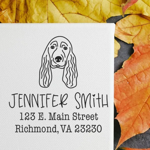Vista 79 de Sello de dirección personalizado Basset Hound – Sello personalizable con nombre y dirección para sobres, ideal para amantes de los perros