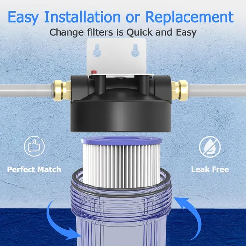 Vista 5 de Cartucho de filtro de agua de 20 micrones para toda la casa, filtros de sedimentos plisados para agua de pozo, reemplazo universal para cualquier
