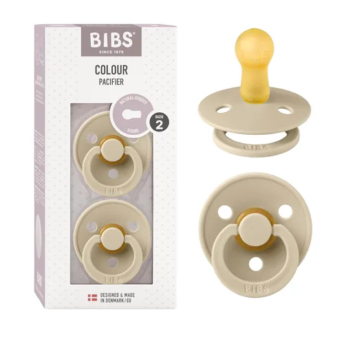 Vista 9 de BIBS - Paquete de 2 chupetes para bebés, goma natural libre de bisfenol A, hechos en Dinamarca, colección Colour, para bebés de 18+ meses, azul bebé