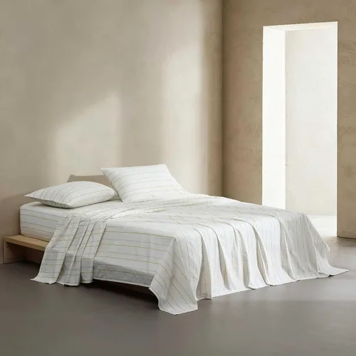 Vista 15 de Calvin Klein - Juego de sábanas de tamaño Queen, sábanas refrescantes frescas y a medida con un tacto de percal de algodón naturalmente suave