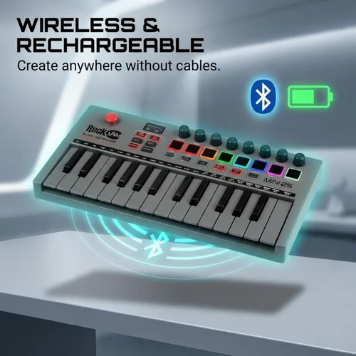 Vista 2 de RockJam Teclado MIDI Bluetooth de 25 teclas