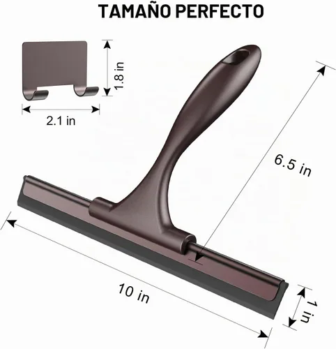 Vista 2 de SetSail Escobilla de goma para puerta de cristal de ducha, 10 pulgadas Bronce