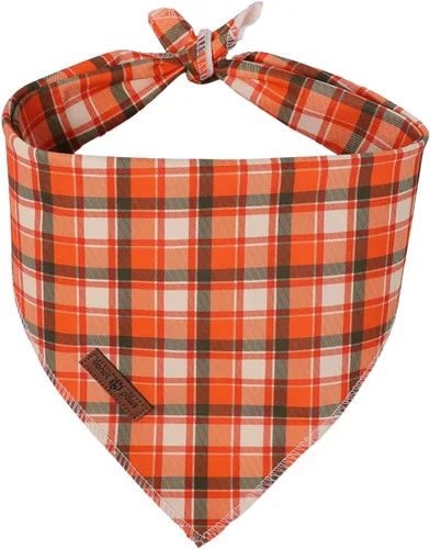 Vista 45 de Lionet Paws Bandana para Perro de Algodón Lavable Pañuelo Bufanda Bandana Triangular para Perros Pequeños Medianos y Grandes Cuadrícula Negra Negro