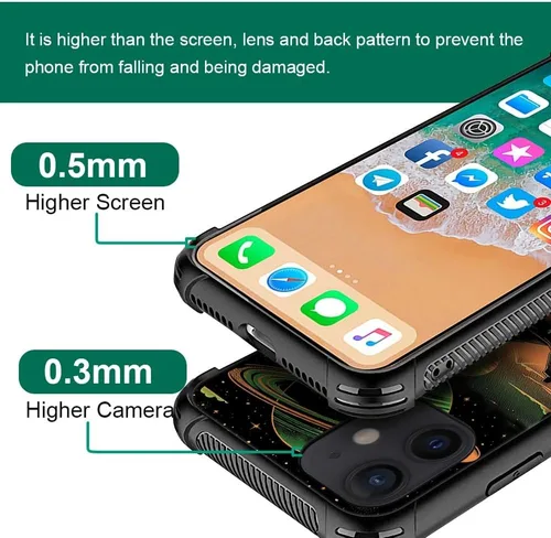 Vista 3 de CARLOCA Funda compatible con iPhone 11, diseño de carretera del desierto naranja alienígena, ultra protección, a prueba de golpes, de silicona