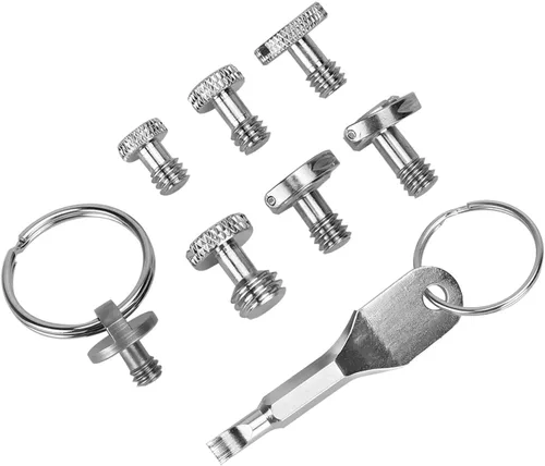 Vista 4 de Adaptador de tornillo de jaula de cámara con paquete de tornillos de 1/4"-20 y 3/8-16 para accesorios de tornillo de trípode (8 piezas)